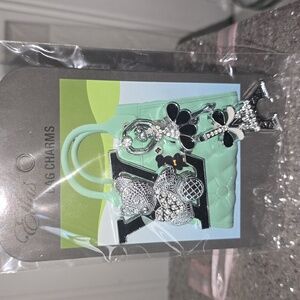 Nwt Elegant Silver and Black Bag/croc Charms